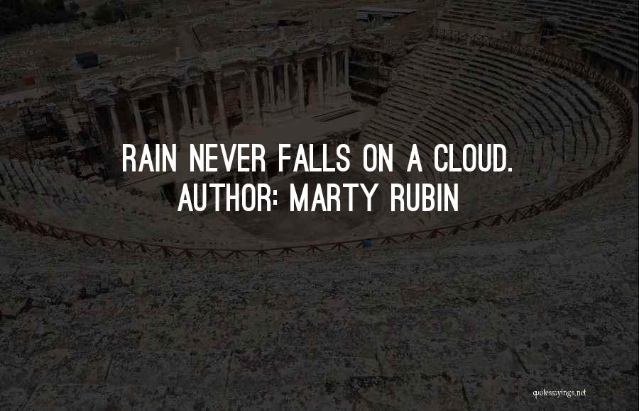 Marty Rubin Quotes: Rain Never Falls On A Cloud.