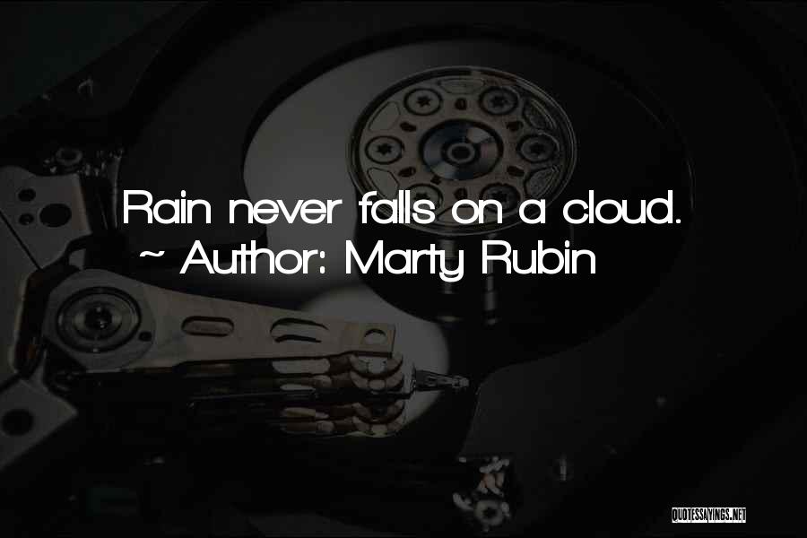 Marty Rubin Quotes: Rain Never Falls On A Cloud.