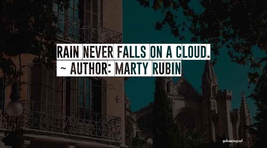 Marty Rubin Quotes: Rain Never Falls On A Cloud.