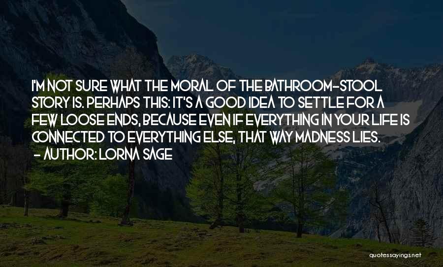 Lorna Sage Quotes: I'm Not Sure What The Moral Of The Bathroom-stool Story Is. Perhaps This: It's A Good Idea To Settle For