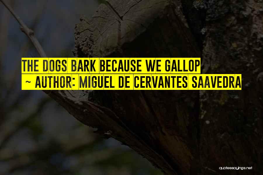 Miguel De Cervantes Saavedra Quotes: The Dogs Bark Because We Gallop