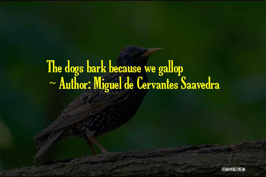 Miguel De Cervantes Saavedra Quotes: The Dogs Bark Because We Gallop