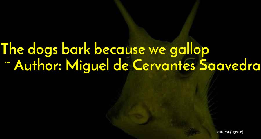 Miguel De Cervantes Saavedra Quotes: The Dogs Bark Because We Gallop