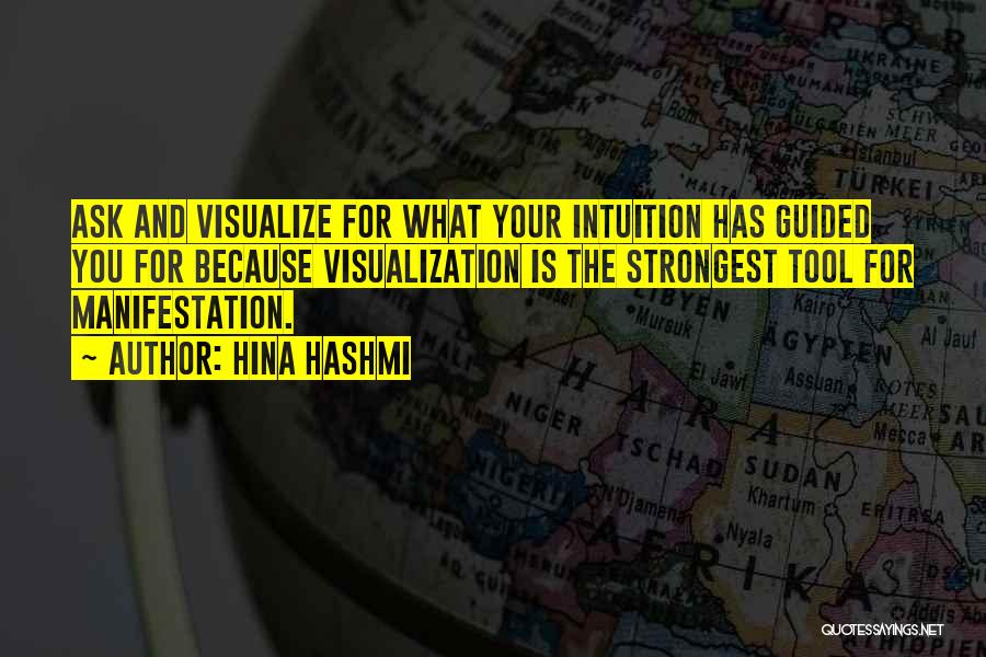 Hina Hashmi Quotes: Ask And Visualize For What Your Intuition Has Guided You For Because Visualization Is The Strongest Tool For Manifestation.