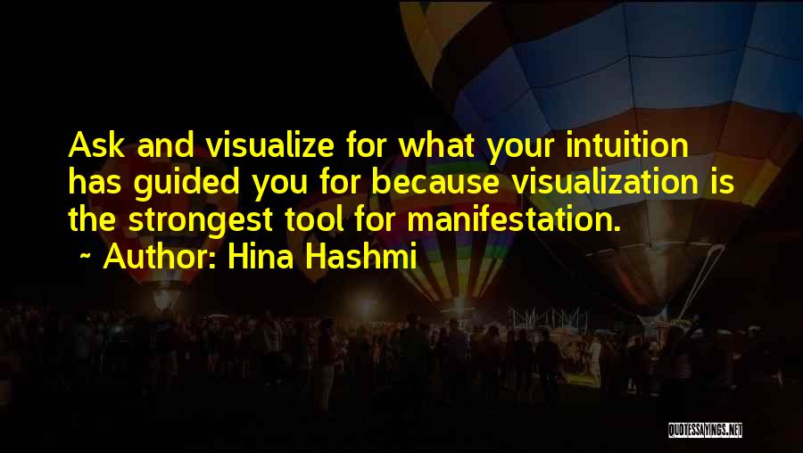 Hina Hashmi Quotes: Ask And Visualize For What Your Intuition Has Guided You For Because Visualization Is The Strongest Tool For Manifestation.