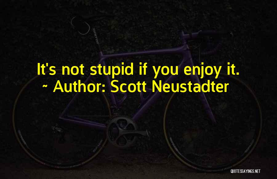 Scott Neustadter Quotes: It's Not Stupid If You Enjoy It.