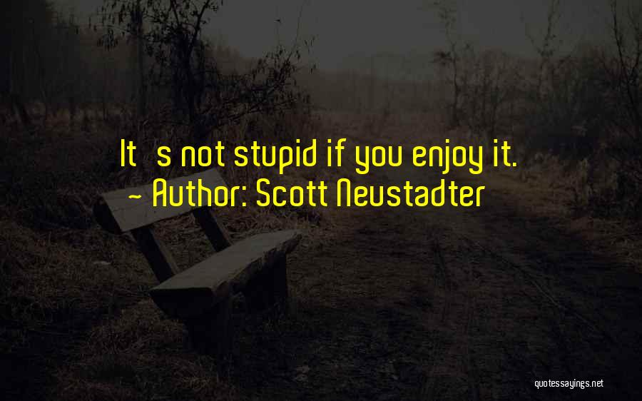 Scott Neustadter Quotes: It's Not Stupid If You Enjoy It.