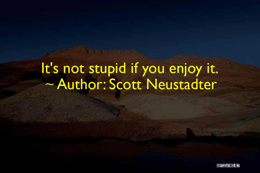 Scott Neustadter Quotes: It's Not Stupid If You Enjoy It.