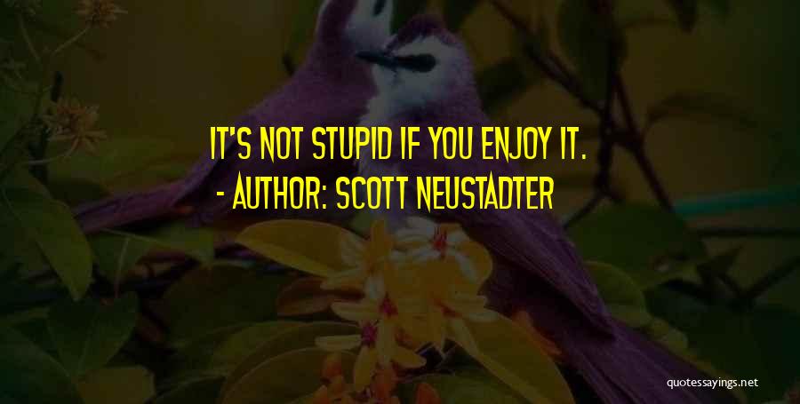 Scott Neustadter Quotes: It's Not Stupid If You Enjoy It.