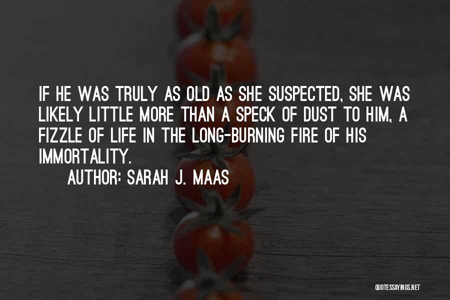 Sarah J. Maas Quotes: If He Was Truly As Old As She Suspected, She Was Likely Little More Than A Speck Of Dust To