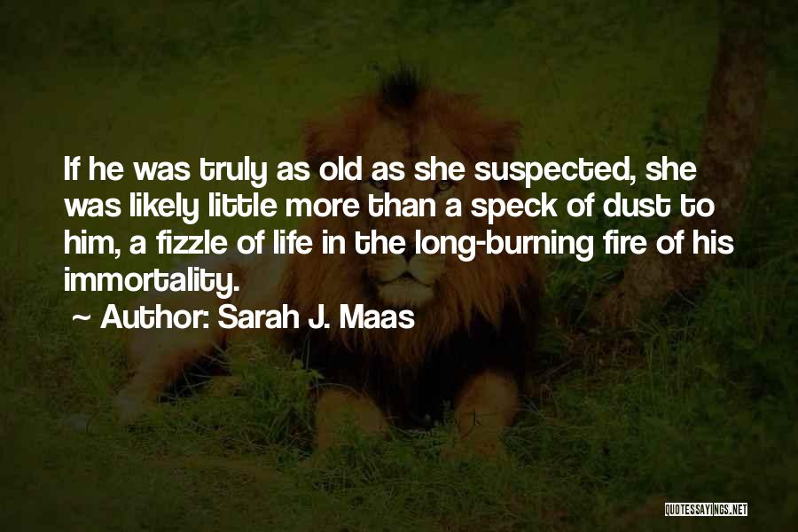 Sarah J. Maas Quotes: If He Was Truly As Old As She Suspected, She Was Likely Little More Than A Speck Of Dust To