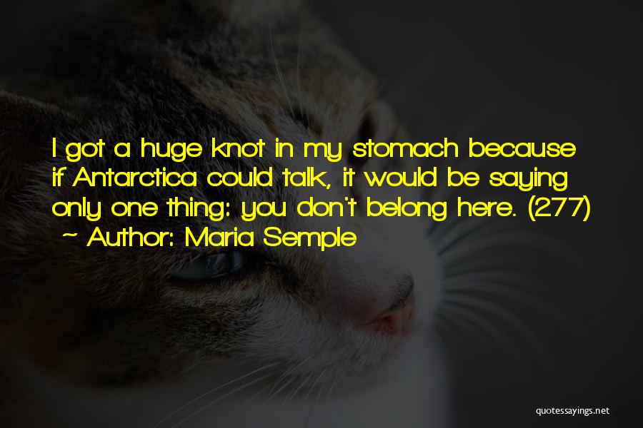 Maria Semple Quotes: I Got A Huge Knot In My Stomach Because If Antarctica Could Talk, It Would Be Saying Only One Thing: