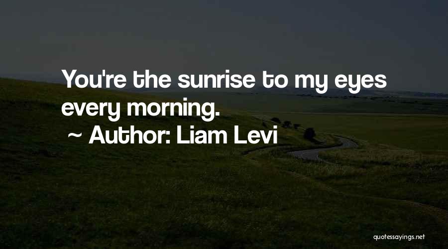 Liam Levi Quotes: You're The Sunrise To My Eyes Every Morning.