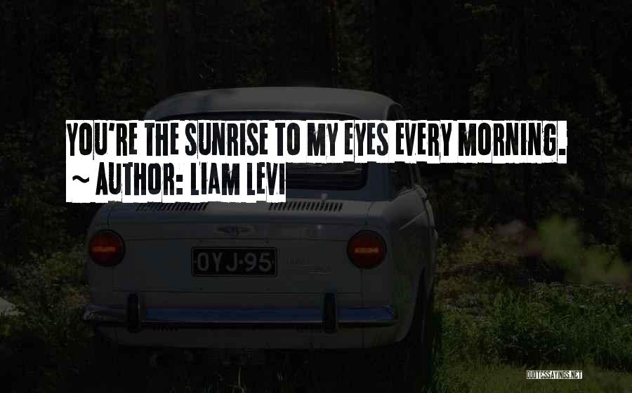 Liam Levi Quotes: You're The Sunrise To My Eyes Every Morning.