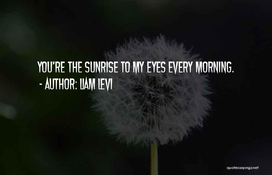 Liam Levi Quotes: You're The Sunrise To My Eyes Every Morning.