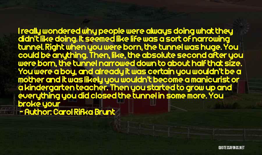 Carol Rifka Brunt Quotes: I Really Wondered Why People Were Always Doing What They Didn't Like Doing. It Seemed Like Life Was A Sort