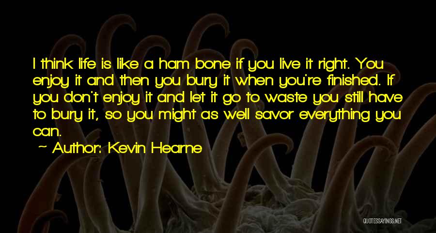 Kevin Hearne Quotes: I Think Life Is Like A Ham Bone If You Live It Right. You Enjoy It And Then You Bury