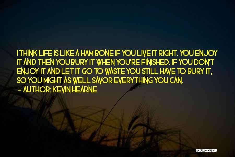 Kevin Hearne Quotes: I Think Life Is Like A Ham Bone If You Live It Right. You Enjoy It And Then You Bury