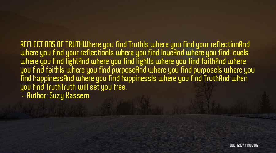 Suzy Kassem Quotes: Reflections Of Truthwhere You Find Truthis Where You Find Your Reflectionand Where You Find Your Reflectionis Where You Find Loveand