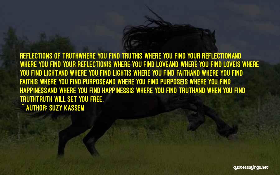 Suzy Kassem Quotes: Reflections Of Truthwhere You Find Truthis Where You Find Your Reflectionand Where You Find Your Reflectionis Where You Find Loveand