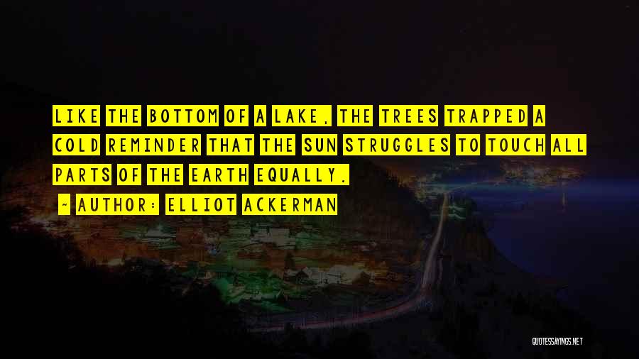 Elliot Ackerman Quotes: Like The Bottom Of A Lake, The Trees Trapped A Cold Reminder That The Sun Struggles To Touch All Parts