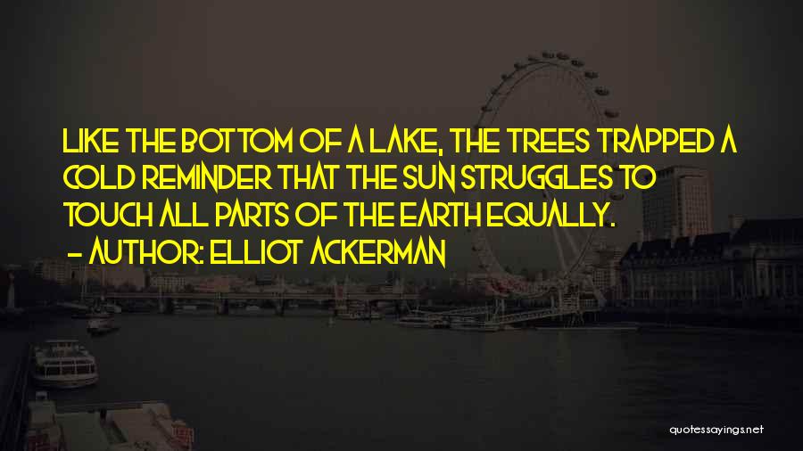 Elliot Ackerman Quotes: Like The Bottom Of A Lake, The Trees Trapped A Cold Reminder That The Sun Struggles To Touch All Parts