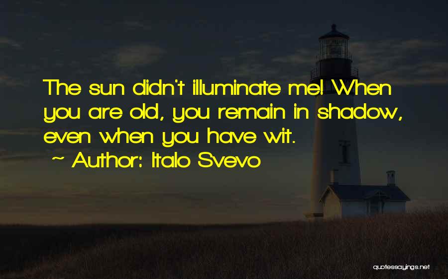 Italo Svevo Quotes: The Sun Didn't Illuminate Me! When You Are Old, You Remain In Shadow, Even When You Have Wit.