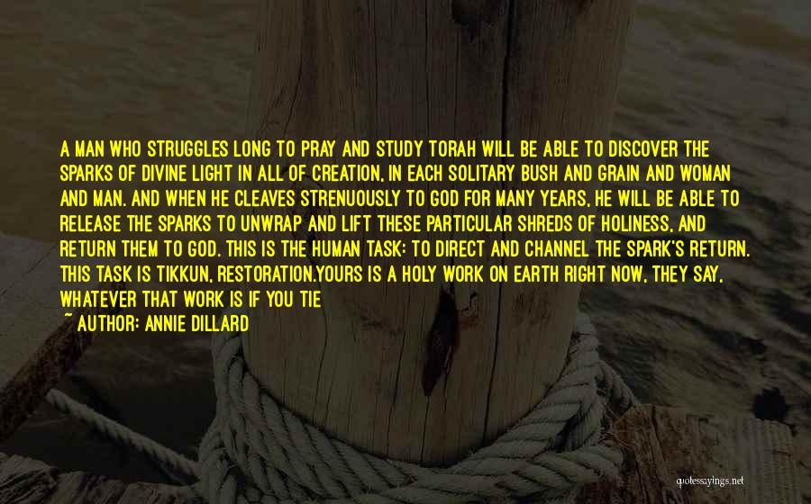 Annie Dillard Quotes: A Man Who Struggles Long To Pray And Study Torah Will Be Able To Discover The Sparks Of Divine Light