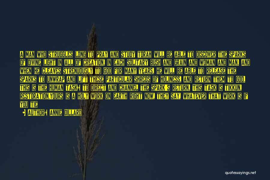 Annie Dillard Quotes: A Man Who Struggles Long To Pray And Study Torah Will Be Able To Discover The Sparks Of Divine Light