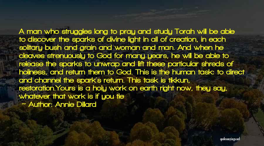 Annie Dillard Quotes: A Man Who Struggles Long To Pray And Study Torah Will Be Able To Discover The Sparks Of Divine Light