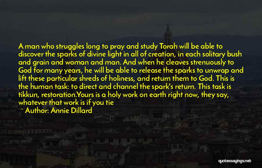 Annie Dillard Quotes: A Man Who Struggles Long To Pray And Study Torah Will Be Able To Discover The Sparks Of Divine Light