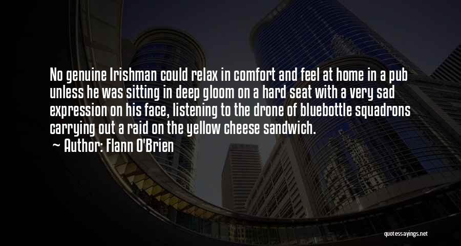 Flann O'Brien Quotes: No Genuine Irishman Could Relax In Comfort And Feel At Home In A Pub Unless He Was Sitting In Deep