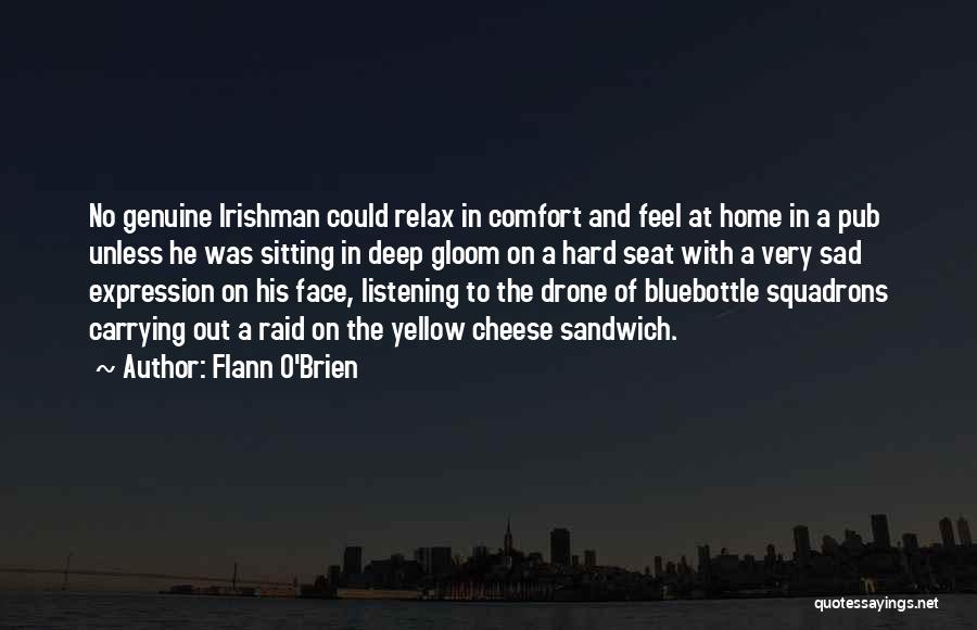 Flann O'Brien Quotes: No Genuine Irishman Could Relax In Comfort And Feel At Home In A Pub Unless He Was Sitting In Deep