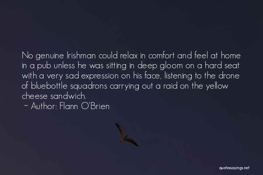 Flann O'Brien Quotes: No Genuine Irishman Could Relax In Comfort And Feel At Home In A Pub Unless He Was Sitting In Deep