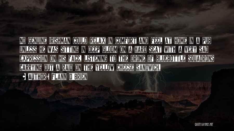 Flann O'Brien Quotes: No Genuine Irishman Could Relax In Comfort And Feel At Home In A Pub Unless He Was Sitting In Deep
