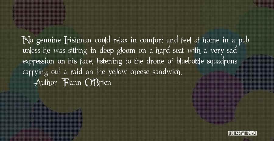 Flann O'Brien Quotes: No Genuine Irishman Could Relax In Comfort And Feel At Home In A Pub Unless He Was Sitting In Deep