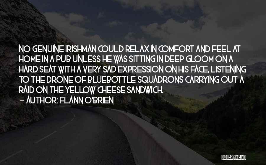 Flann O'Brien Quotes: No Genuine Irishman Could Relax In Comfort And Feel At Home In A Pub Unless He Was Sitting In Deep