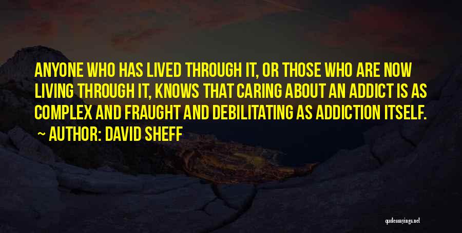 David Sheff Quotes: Anyone Who Has Lived Through It, Or Those Who Are Now Living Through It, Knows That Caring About An Addict