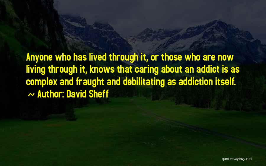 David Sheff Quotes: Anyone Who Has Lived Through It, Or Those Who Are Now Living Through It, Knows That Caring About An Addict