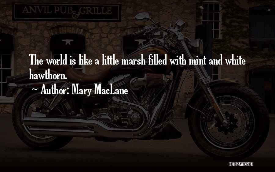 Mary MacLane Quotes: The World Is Like A Little Marsh Filled With Mint And White Hawthorn.