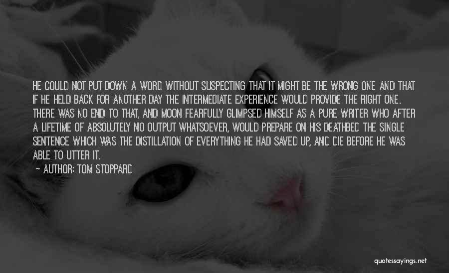 Tom Stoppard Quotes: He Could Not Put Down A Word Without Suspecting That It Might Be The Wrong One And That If He