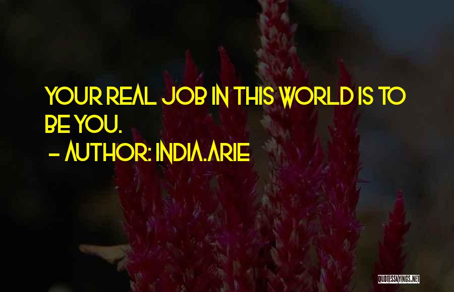 India.Arie Quotes: Your Real Job In This World Is To Be You.