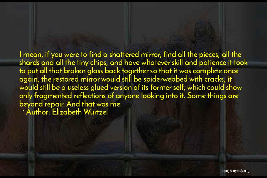 Elizabeth Wurtzel Quotes: I Mean, If You Were To Find A Shattered Mirror, Find All The Pieces, All The Shards And All The