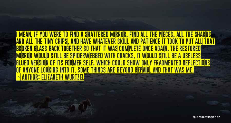 Elizabeth Wurtzel Quotes: I Mean, If You Were To Find A Shattered Mirror, Find All The Pieces, All The Shards And All The