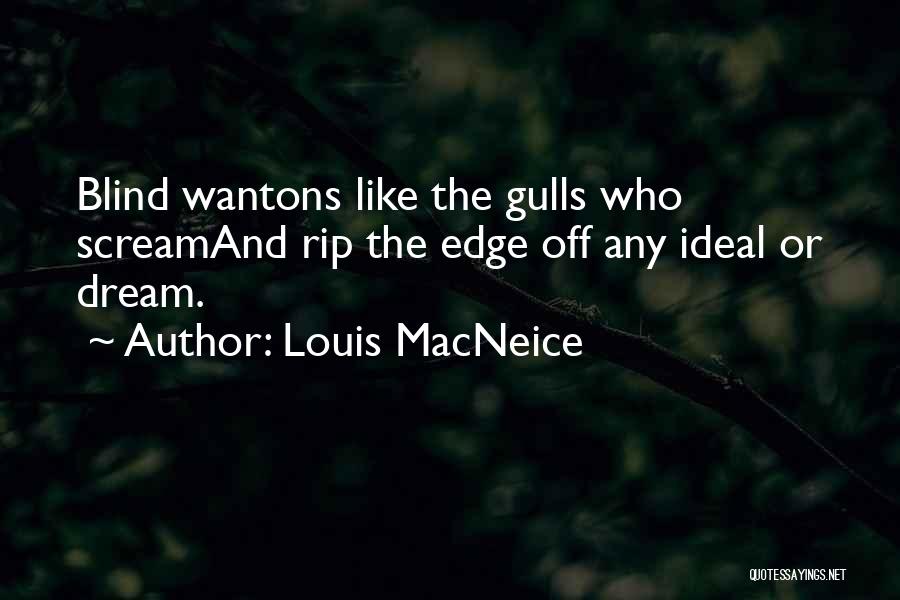 Louis MacNeice Quotes: Blind Wantons Like The Gulls Who Screamand Rip The Edge Off Any Ideal Or Dream.