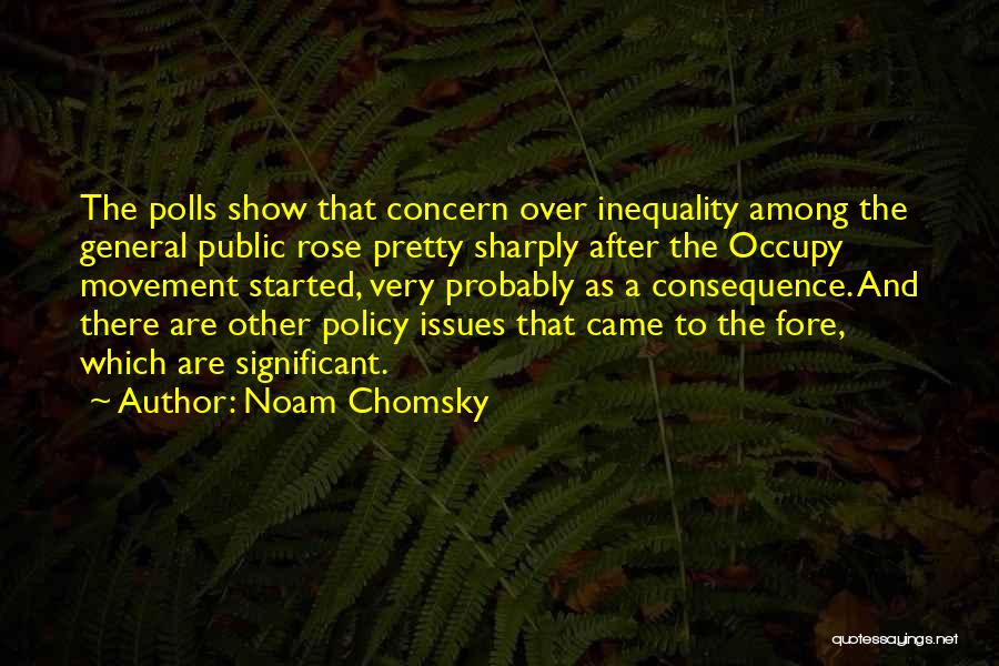 Noam Chomsky Quotes: The Polls Show That Concern Over Inequality Among The General Public Rose Pretty Sharply After The Occupy Movement Started, Very