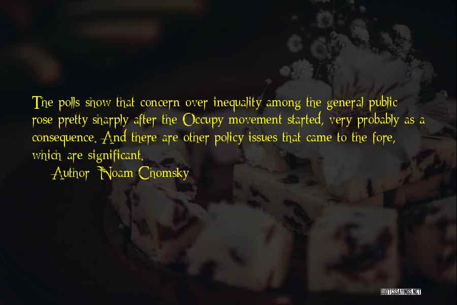 Noam Chomsky Quotes: The Polls Show That Concern Over Inequality Among The General Public Rose Pretty Sharply After The Occupy Movement Started, Very
