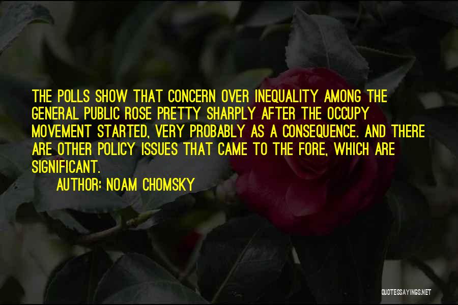 Noam Chomsky Quotes: The Polls Show That Concern Over Inequality Among The General Public Rose Pretty Sharply After The Occupy Movement Started, Very