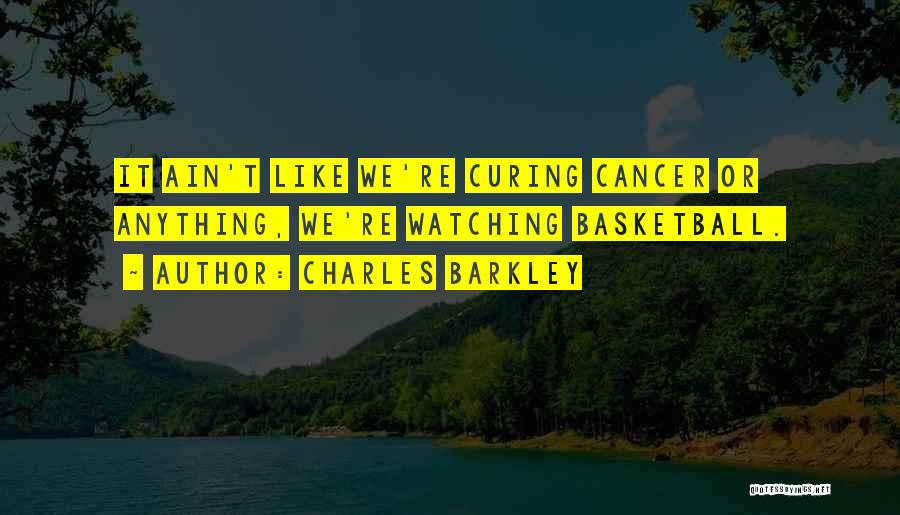 Charles Barkley Quotes: It Ain't Like We're Curing Cancer Or Anything, We're Watching Basketball.