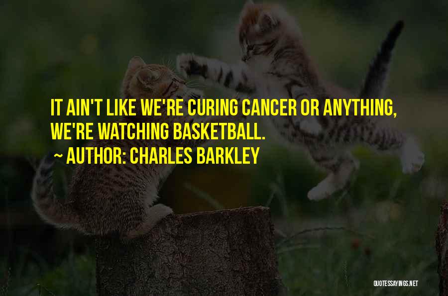 Charles Barkley Quotes: It Ain't Like We're Curing Cancer Or Anything, We're Watching Basketball.